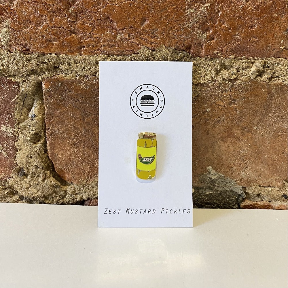 Zest Mustard Pickles Lapel Pin